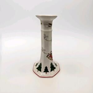 Vintage Santa And Reindeer Candlestick, Marked Mason England Porcelain